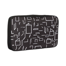 Load image into Gallery viewer, back of black and white abstract shape laptop case