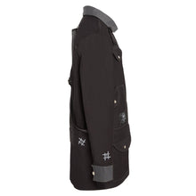 Load image into Gallery viewer, side shot of mens black grey techwear zip jacket