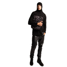 Load image into Gallery viewer, model wearing black brown emf mens hoodie