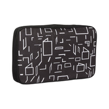 Load image into Gallery viewer, back of black and white abstract shape laptop case
