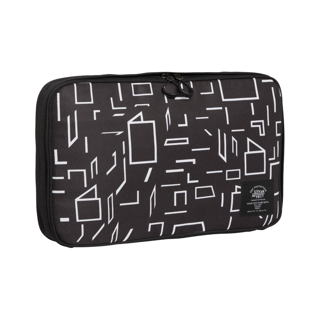 black and white abstract shape laptop case